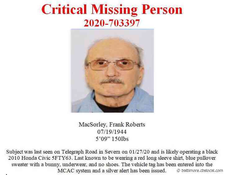 Silver Alert Alert Cancelled After Missing Anne Arundel County Man Found Unharmed