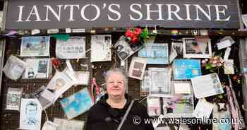 The woman who looks after the decade-old shrine to a fictional sci-fi character in Cardiff Bay