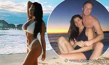 Jess Wright dreams of warmer climes as she shares sexy throwback snaps of boyfriend William Lee-Kemp