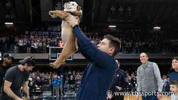 Butler introduces Blue IV, their adorable new bulldog puppy mascot