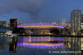 BC Place lights up in purple and yellow to honour Kobe Bryant