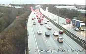 Hour-long delays on M62 due to three-car crash