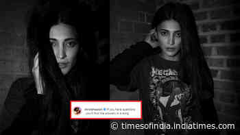 Shruti Haasan shares monochrome pictures on social media but her cool caption wins the game!