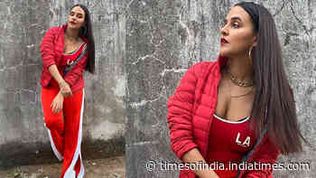 Neha Dhupia sets new style trend as she rocks a red on red ensemble