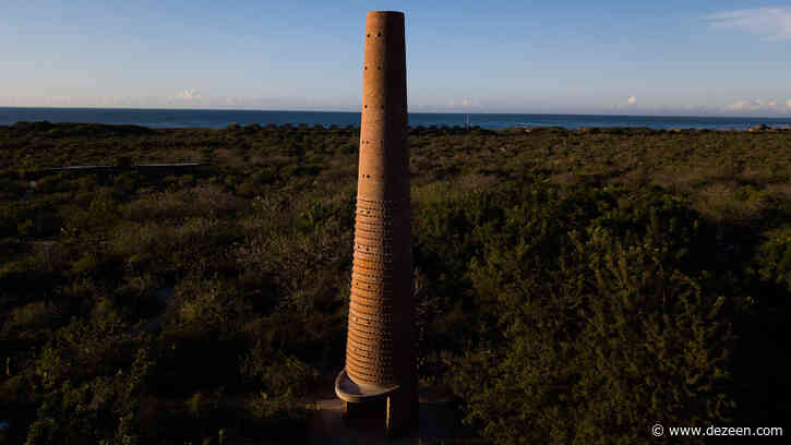 Alberto Kalach designs tall red-brick chimney at Tadao Ando's Casa Wabi