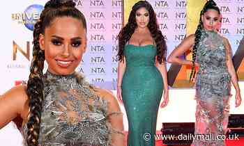 NTA's 2020: Love Island's Amber Gill wows in a semi-sheer khaki gown