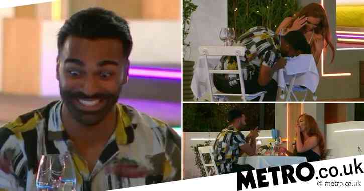 Love Island fans can’t deal with Nas Majeed’s ‘awkward’ date as he plays footsie with table leg
