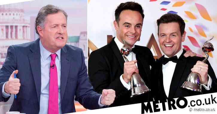 Piers Morgan livid and ‘feels sick’ as Ant and Dec win NTA for 19th year in a row