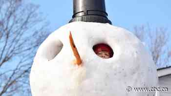 Guelph family builds epic snowman you can climb into and peek out from