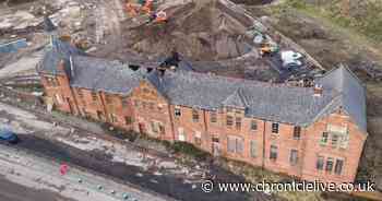 Aerial footage shows extensive fire damage to historic Sunderland school