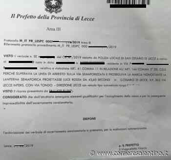 Photored San Cesario di Lecce: il Prefetto annulla due verbali allo stesso automobilista - Corriere Salentino
