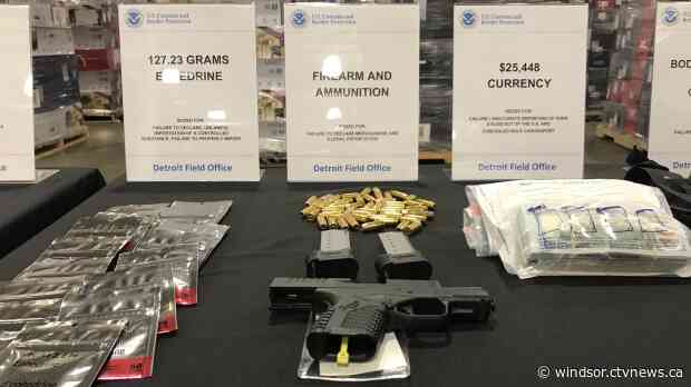 Customs officers show off items seized at Detroit-Windsor border over last year