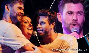 Chris and Liam Hemsworth hug fundraising superstar Celeste Barber - Daily Mail