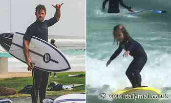 Chris Hemsworth enjoys a day at a surf park in Melbourne - Daily Mail