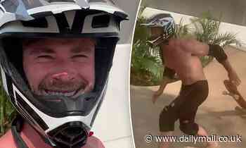 Liam and Chris Hemsworth shred up the skate ramp at the 'inaugural Hemsie X-Games' - Daily Mail