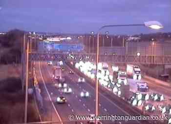 Broken down tanker causes queues on M62 in Warrington