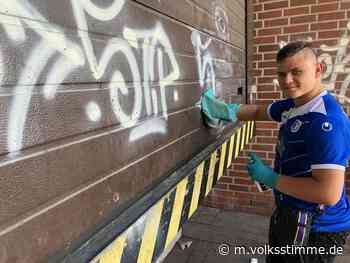 Jugendliche entfernen Graffiti und Müll - Volksstimme