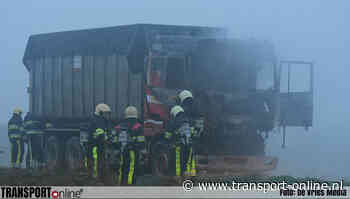 Vrachtwagen uitgebrand in Echtenerbrug [+foto] - Transport Online