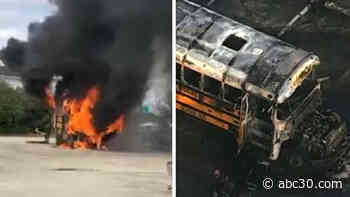 Houston bus carrying student with special needs catches fire - KFSN-TV
