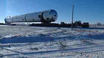 Football field-sized load to travel north from Edmonton next week - CTV News