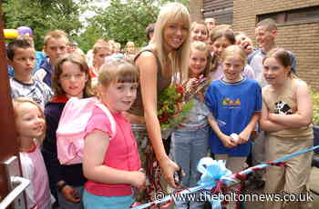 Emmerdale star Sammy Winward opens the Turton and Edgworth CE Primary School summer fair in 2003