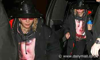 Madonna, 61, arrives at the Palladium for the second night of her Madame X tour