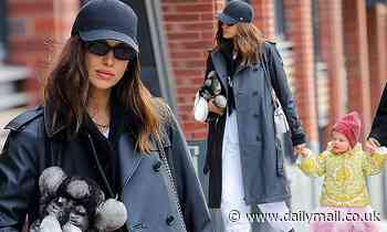Irina Shayk's daughter Lea Cooper, 2, rocks a tutu as she walks hand in hand with model mom