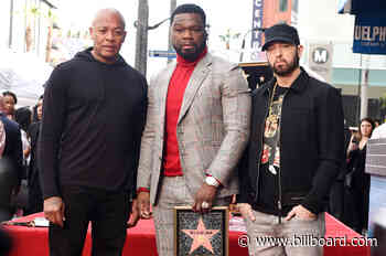At 50 Cent Walk of Fame Ceremony, Eminem Jokes 'It's Much More Fun to Be His Friend Than His Enemy'