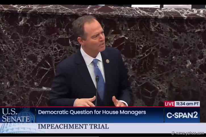 Senators break into laughter as Schiff points out ironic difference between Trump's legal defense and DOJ arguments
