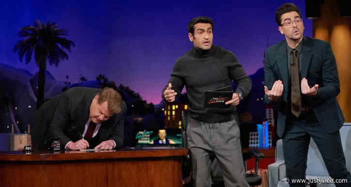 Kumail Nanjiani & Dan Levy Boycott James Corden on 'Late Late Show' Until He Settles $10,000 Bet!