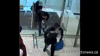 Four suspects sought after jewellery cases smashed at Hudson's Bay location - CTV News