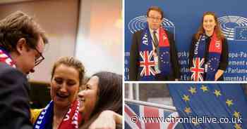 Tyneside staff witness history as MEPs mark UK’s exit from the European Union by singing Auld Lang Syne
