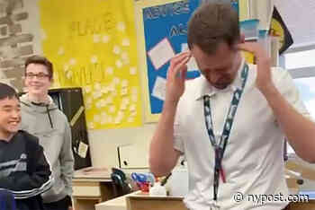 Nebraska teacher tears up after students replace his stolen sneakers - New York Post