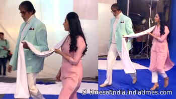 Watch: Amitabh Bachchan holds starstruck Divyanka Tripathi's dupatta, video goes viral