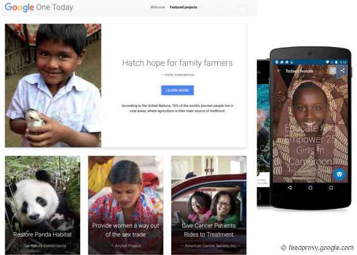 Google closing Google One Today non-profit donation service on February 6th 2020