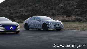 Mercedes-Benz shows fully camouflaged electric EQS sedan testing in LA