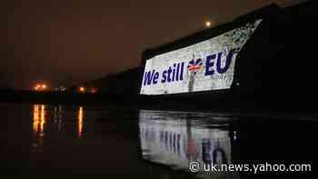 White Cliffs form backdrop for message of goodbye to EU