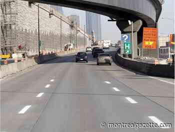 Only a small section of the Turcot had lane markers repainted this week
