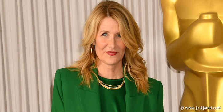 Laura Dern Signs Sandy Powell's Suit at Academy Awards Reception in London