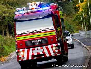 Fire crews help man after van crashes into tree in the Wolds