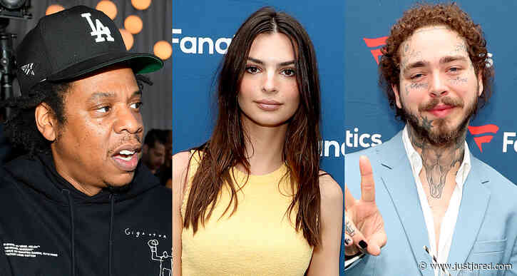 Jay-Z, Emily Ratajkowski, & Post Malone Hit Up Fantics Pre-Super Bowl Party!
