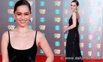BAFTAs 2020: Emilia Clarke in plunging black beaded dress