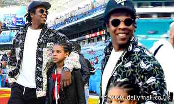Jay-Z takes daughter Blue Ivy, 8, to the Super Bowl after revealing he TURNED DOWN a half-time spot