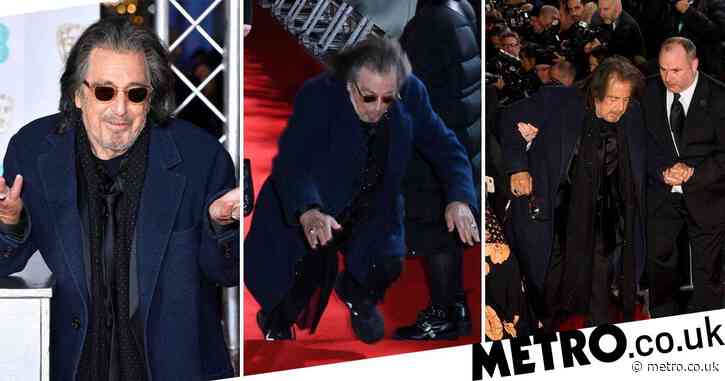 Baftas 2020: Al Pacino falls on red carpet ahead of awards ceremony