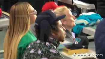Beyonce, Jay-Z & Blue Ivy Sit Down During Super Bowl National Anthem