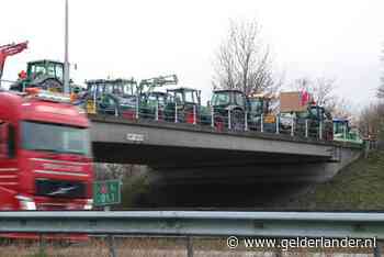 Flashmobs van protesterende boeren langs de snelwegen in Oost-Nederland
