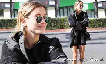 Hailey Bieber flaunts her toned legs in black shorts ahead of hot yoga class in Los Angeles