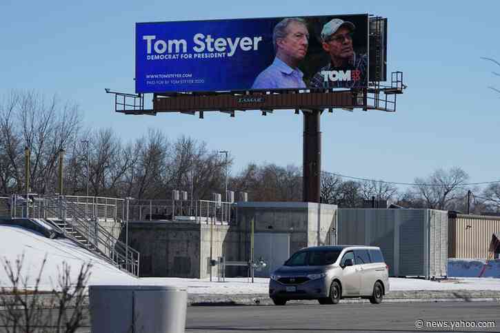 After massive spending blitz, Democrat Steyer looking for Iowa boost