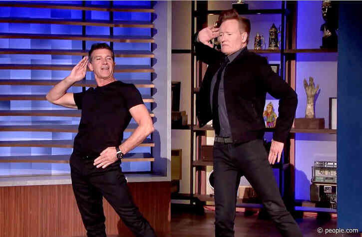 Antonio Banderas Shows Off Dancing Skills as He Teaches Conan O'Brien A Chorus LineChoreography