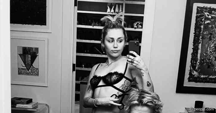Miley Cyrus Rocks Lingerie and Gives Boyfriend Cody Simpson a Haircut During Sultry Date Night